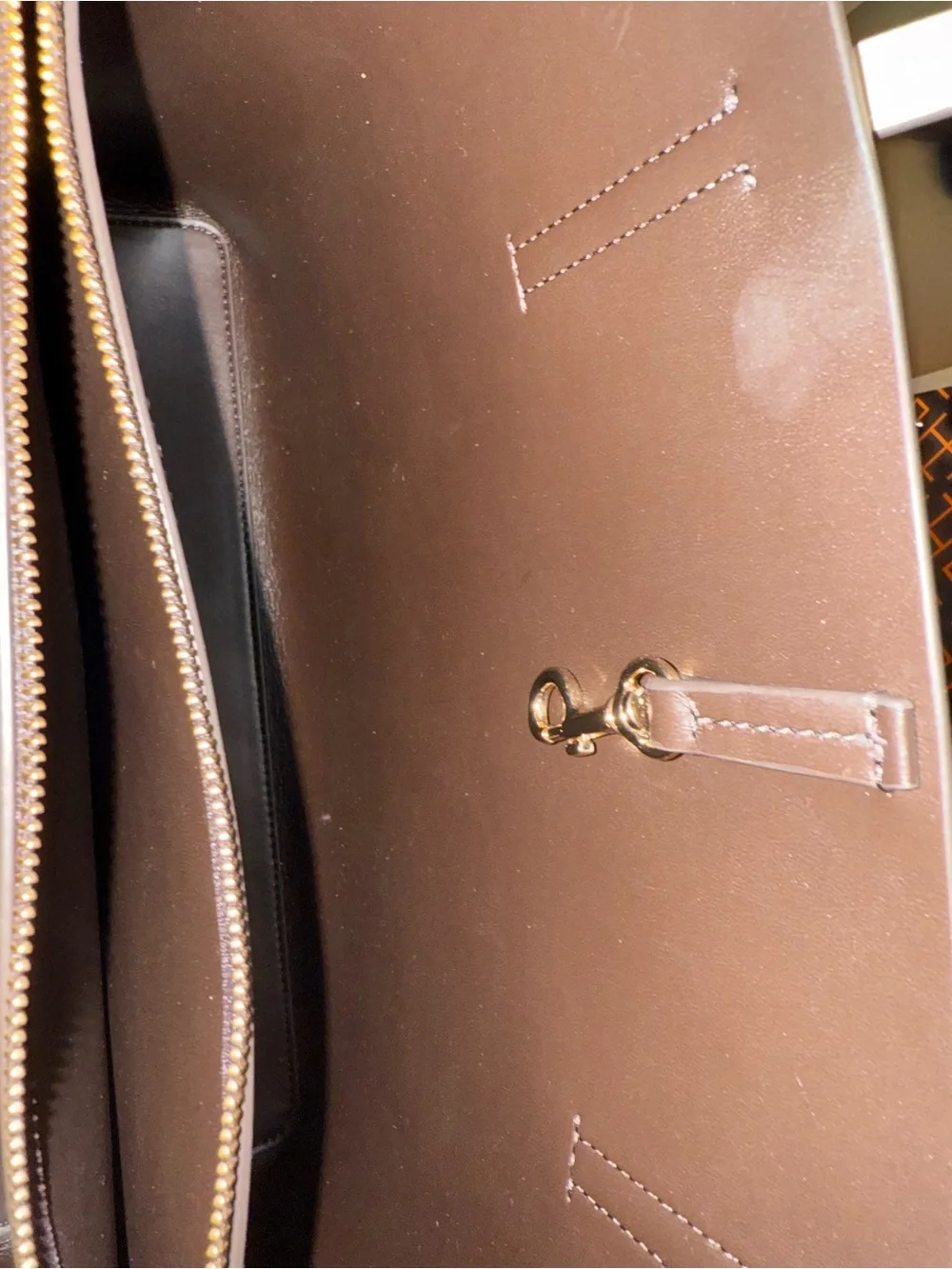 Tory Burch Cream Leather Tote with Tan Straps